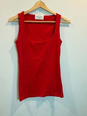 Zara Basic T-Shirt Red Sleeveless Tank Top